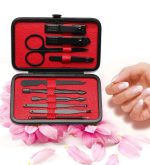 Manicure Set Pedicure Kit Professional 19 Pcs Nail Clipper for Men & Women Stainless Steel Sharp Cutter Grooming Nose Hair Scissors…Black Fingernails & Toenails with Portable Case (Wine red_19 pieces) - Image 5